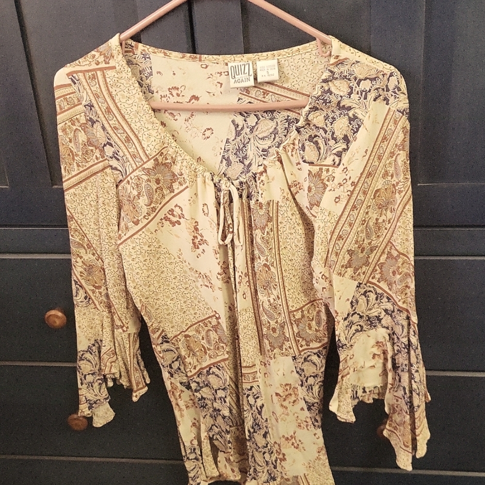 Vintage Women's 1990s QUIZZ New York AGAIN Blouse Size Small